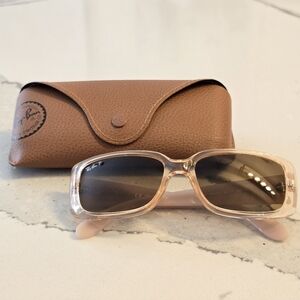 Ray-Ban Women's Sunglasses - Light Pink Frame with Brown Lenses